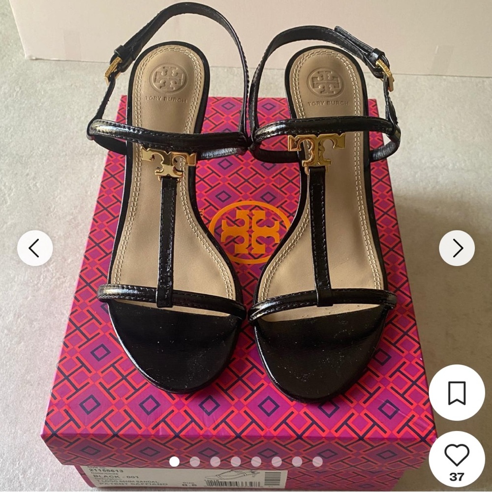 Tory Burch Black and Gold Sandals